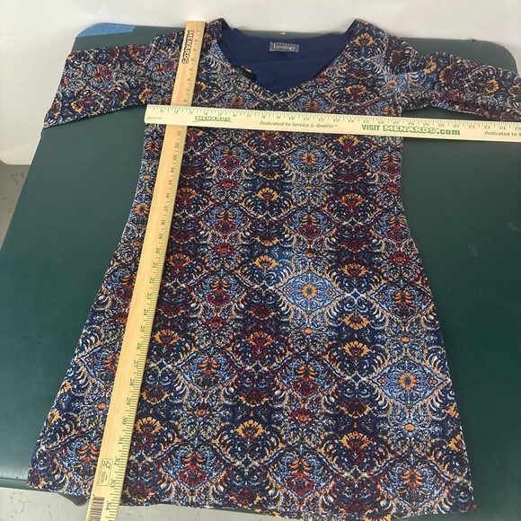 Luxology Women’s Size 4 Floral 3/4 Bell Sleeve Mini Dress Blue - Picture 11 of 11